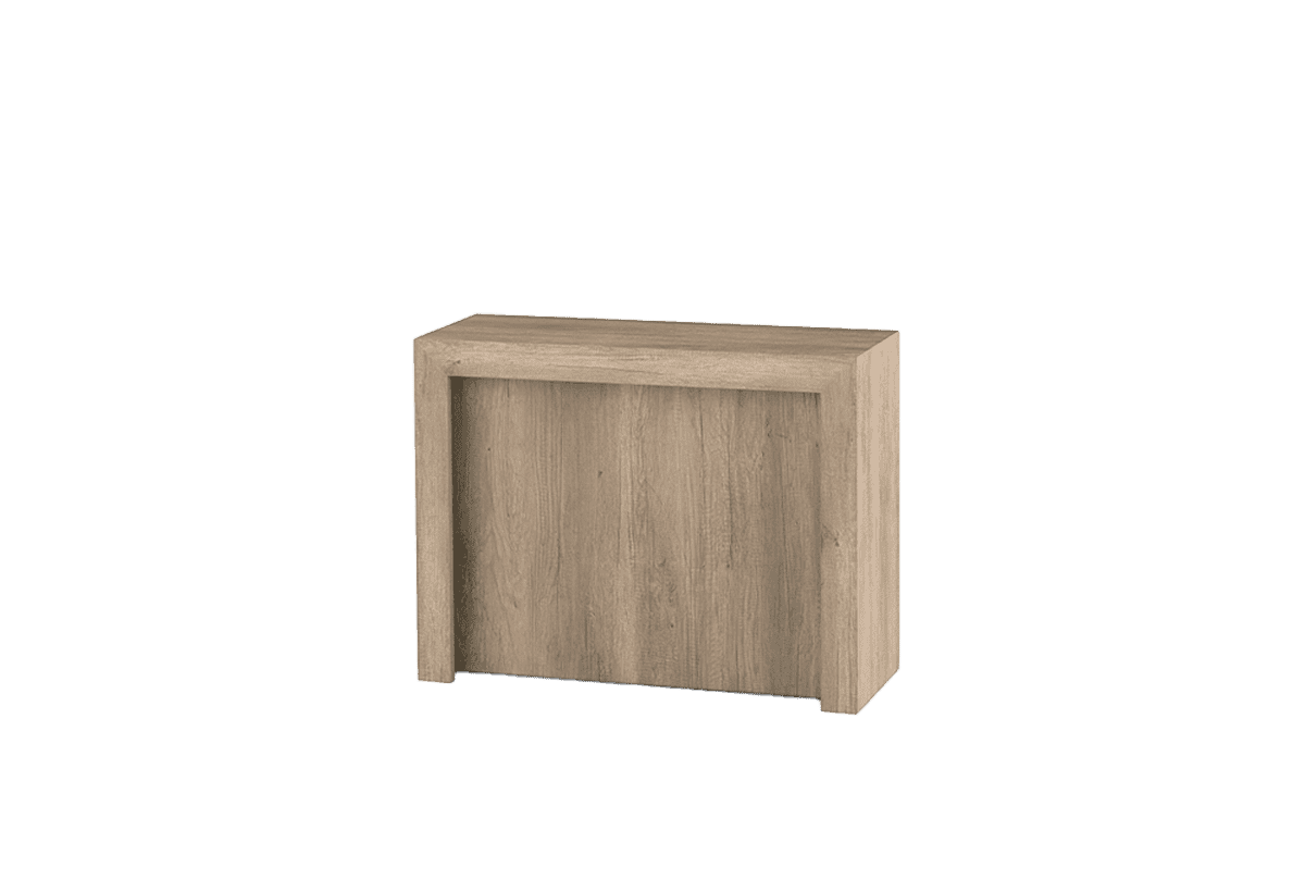 Console Pandora 3 metri in legno naturale, design elegante e funzionale, perfetta per ingressi e soggiorni moderni, realizzata da Alpe Arredi.
