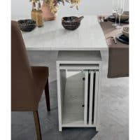 Consolle moderna Pandora di 3 metri con finitura in legno chiaro, ideale per soggiorno o sala da pranzo, con spazio di stoccaggio integrato e design elegante.