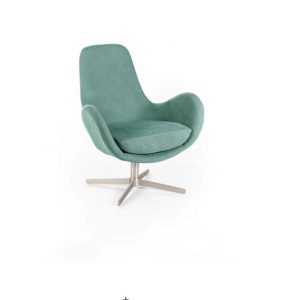 Sedie da ufficio moderne in tessuto verde menta con base girevole in metallo, design ergonomico e stile contemporaneo. Perfette per ambienti lavorativi e spazi di relax.