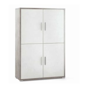 Prezzo cabinetti moderni in bianco con maniglie in metallo, design compatto, arreda l’ambiente con stile e funzionalità. Perfetti per soggiorno, ufficio o area living.
