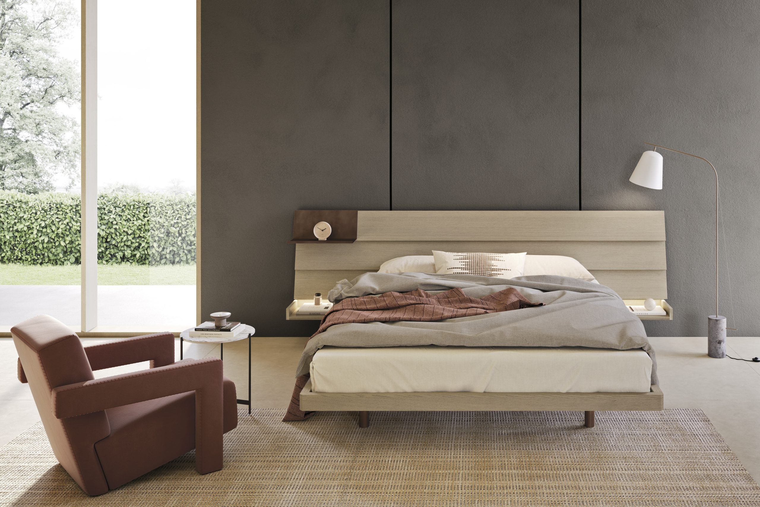 2025_mobilgam_n03_p1 Lettini in legno massello con design minimalista e funzionalità salvaspazio, ideali per camere moderne e di design, realizzati da Alpe Arredi.