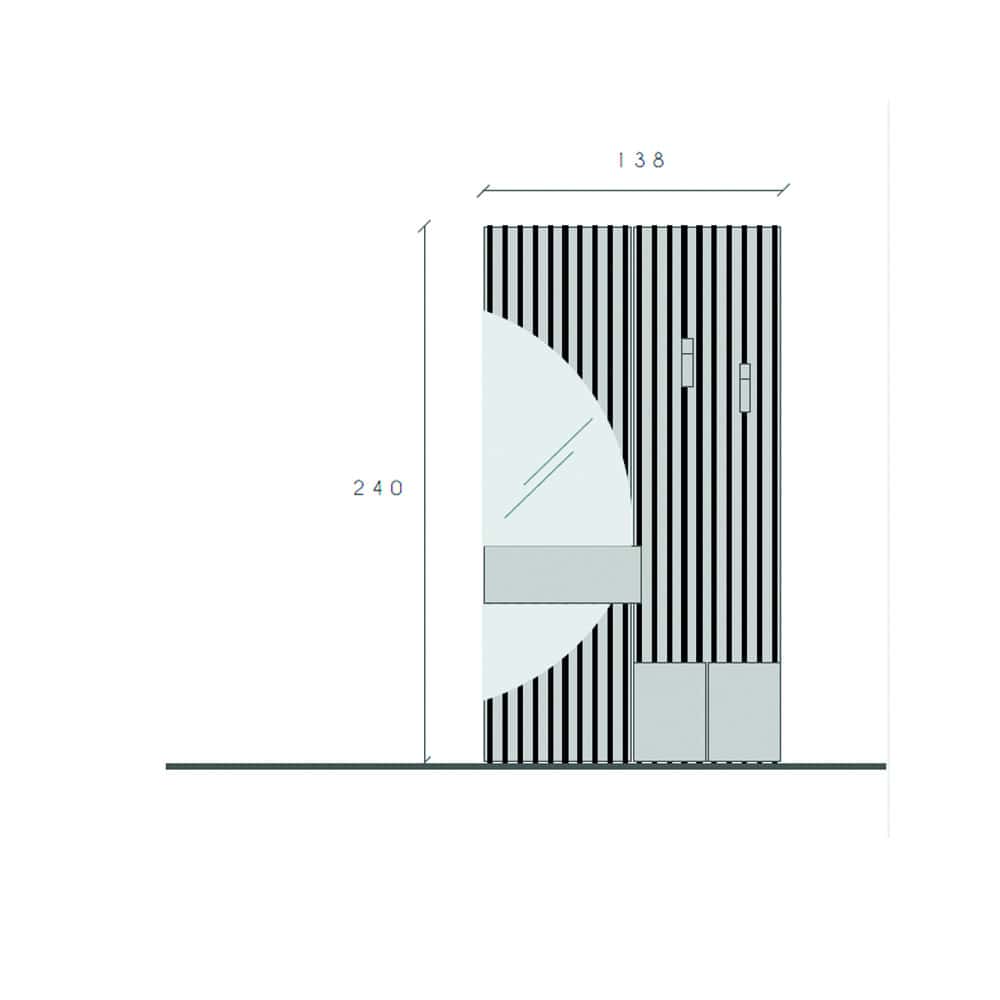 COMP 298_1 Elegante porta moderna in legno con vetro e design lineare, perfetta per arredamenti di alta qualità e stile contemporaneo.