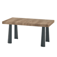 Tavolo ORFEO in legno con gambe nere, design moderno e robusto, ideale per ambienti living e sale da pranzo.
