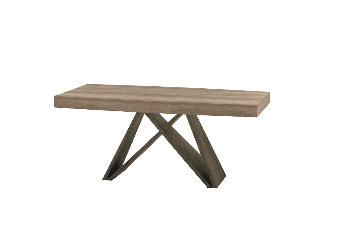 Tavolo in legno naturale con design moderno, perfetto per ambienti eleganti e funzionali, prodotto da Alpe Arredi.